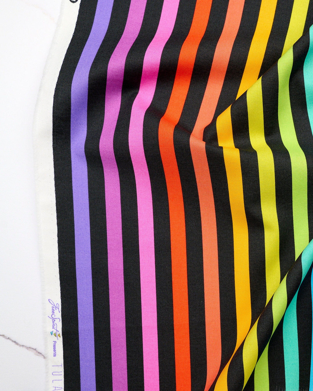 Disco Stripe in Carbon quilting fabric, part of the Fall 2025 True Colors fabric collection by Tula Pink (SKU: PWTP231.CARBON)