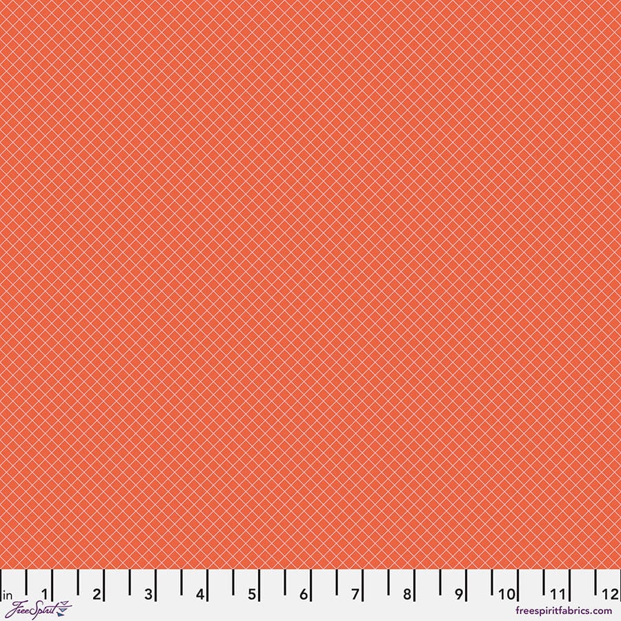 True Colors 2025 - On the Grid in Salmon - Tula Pink - PWTP255.SALMON - Half Yard