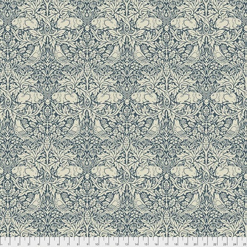 Brer Rabbit in Navy quilting fabric, part of the Original Morris & Co. fabric collection (SKU: PWWM026.NAVY)