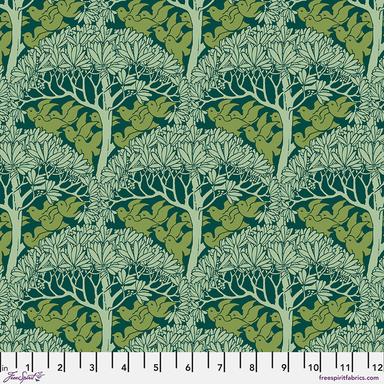 The Savric in Forest quilting fabric, part of the Bedford Park fabric collection by The Original Morris & Co (SKU: PWWM137.FOREST)