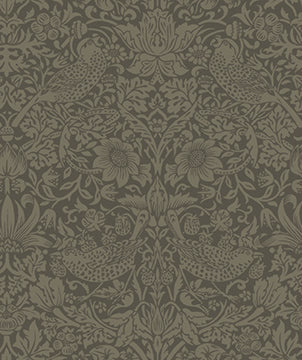 Tonal Strawberry Thief in Morris Trellis quilting fabric, part of the Trellis Palette fabric collection by The Original Morris & Co (SKU: PWWM153.MORRISTRELLIS)