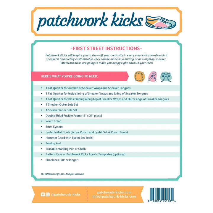 Patchwork Kicks - First Street - Instructions (Preorder)