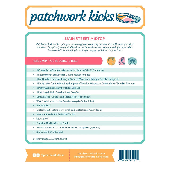 Patchwork Kicks - Main Street MID TOP - Instructions (Preorder)