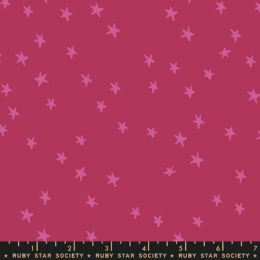 Cotton quilting fabric pattern called 'Starry in Plum'. Part of the 'Starry' fabric collection. Designed by Ruby Star Society for fabric company Moda Fabrics. SKU: RS4109 61. 44-45 inch width.