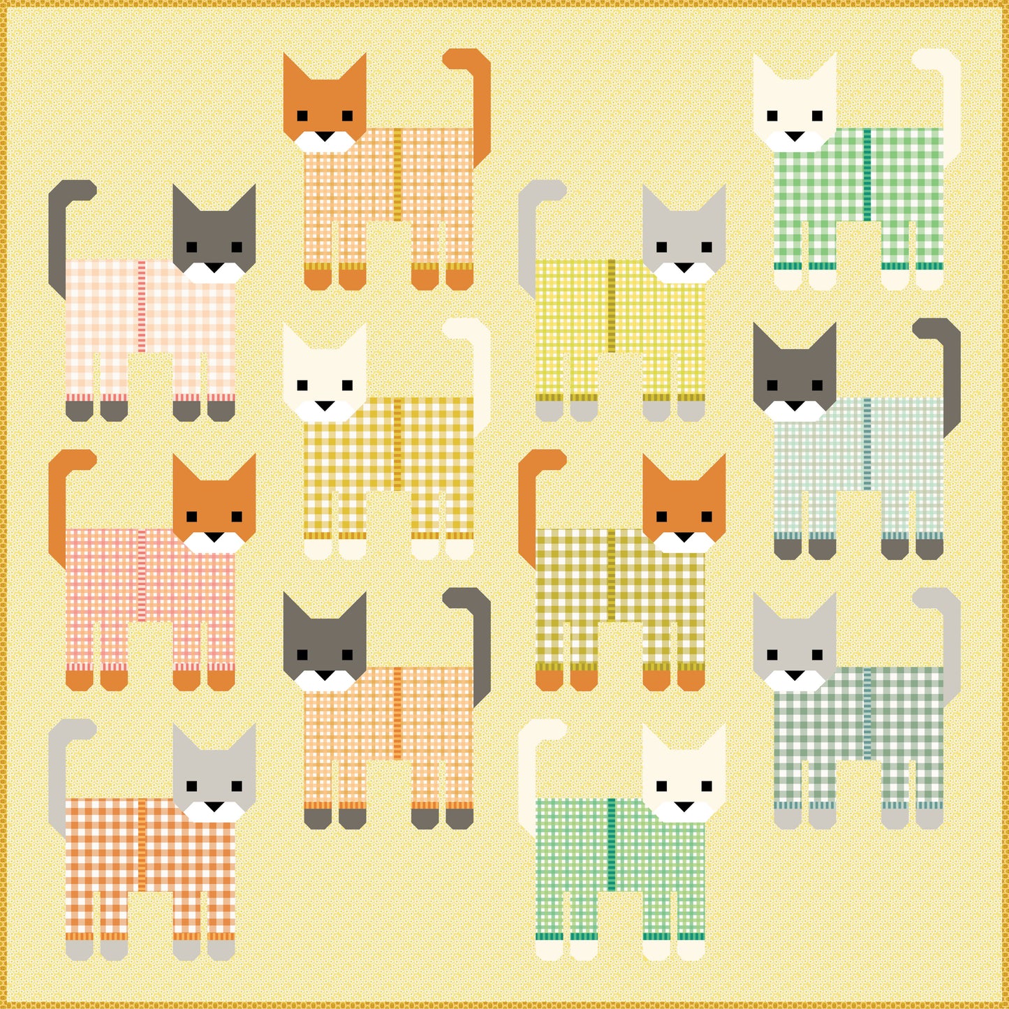 Cats in Pajamas Fabric-Only Quilt Kit (Preorder)