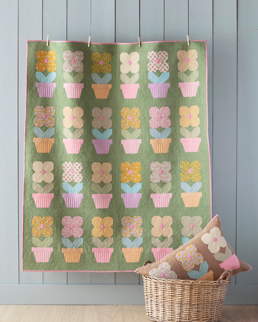Tilda's Potted Flowers Quilt Kit - Creating Memories Collection by Tilda Fabrics