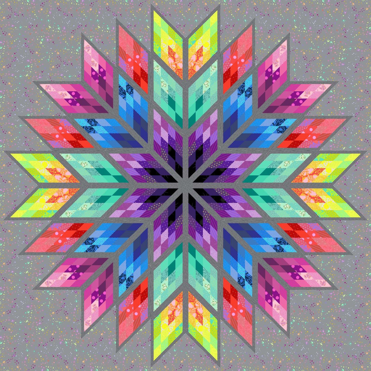 Prismatic Star (Queen) Tula Pink Quilt Kit - Fabric Only (Preorder)