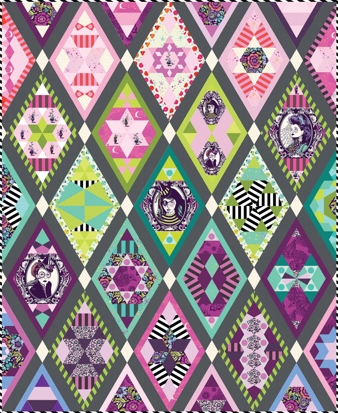 PREORDER - Queen of Diamonds - The Night Queen - Quilt Kit - Fabric Only - QODNIGHT-KIT