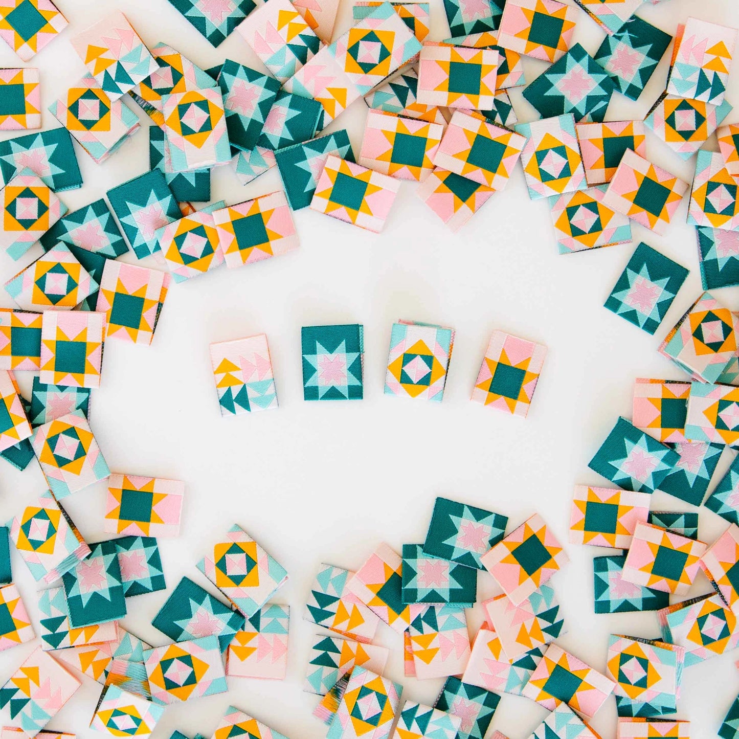 Sarah Hearts - Quilt Block - Sewing Woven Clothing Label Tags - LP160