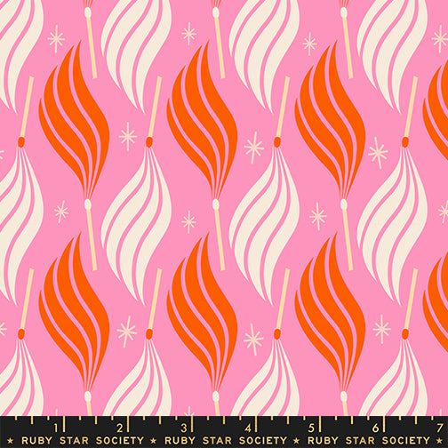 Lit in Flamingo quilting fabric, part of the Trinketry fabric collection by Melody Miller (SKU: RS0113 15)