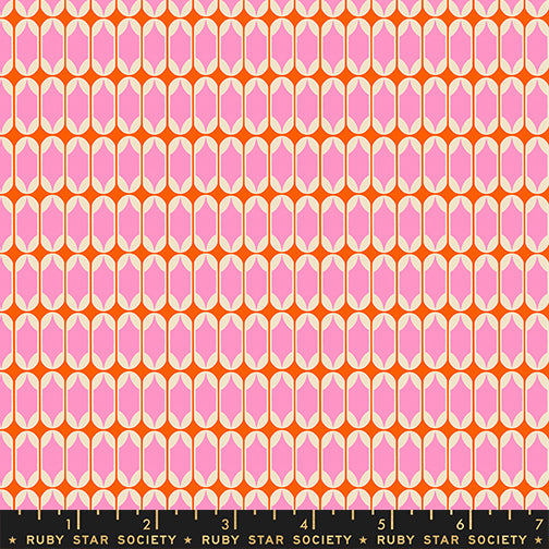 Matchbook in Flamingo quilting fabric, part of the Trinketry fabric collection by Melody Miller (SKU: RS0115 12)