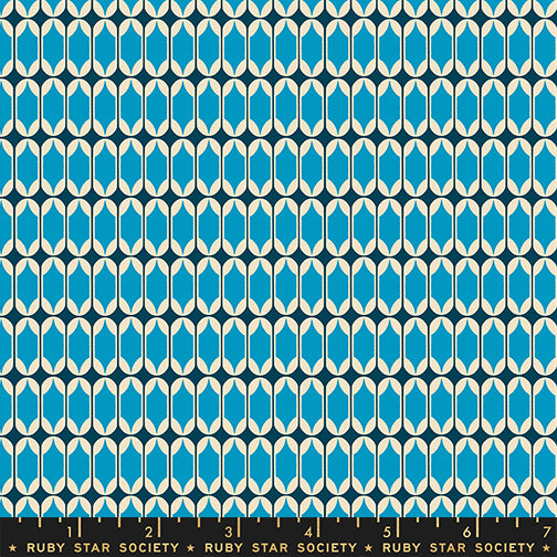 Matchbook in Bright Blue quilting fabric, part of the Trinketry fabric collection by Melody Miller (SKU: RS0115 16)