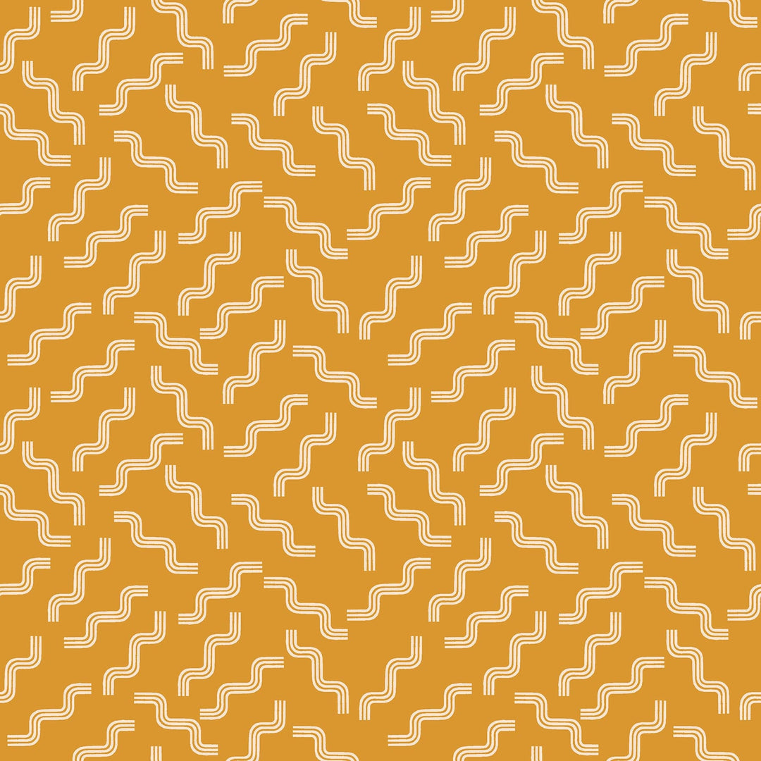 Cotton quilting fabric pattern called 'Bacon or Pasta in Cactus'. Part of the 'Linear' fabric collection. Designed by Rashida Coleman Hale for fabric company Moda Fabrics. SKU: RS1052 13. 44-45 inch width.