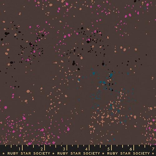 A closeup shot of the canvas fabric pattern called Speckled, designed by Rashida Coleman Hale, in the Caviar colorway. The SKU is RS11177 134L