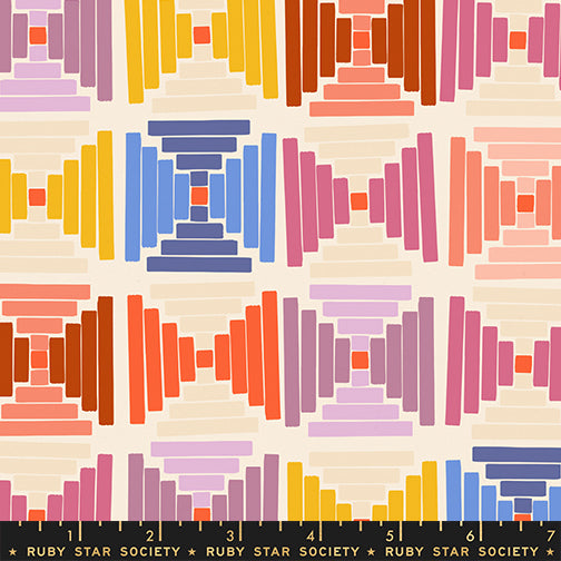 Courthouse Steps in Natural canvas fabric, part of the Persimmon fabric collection by Rashida Coleman Hale (SKU: RS1126 11L)