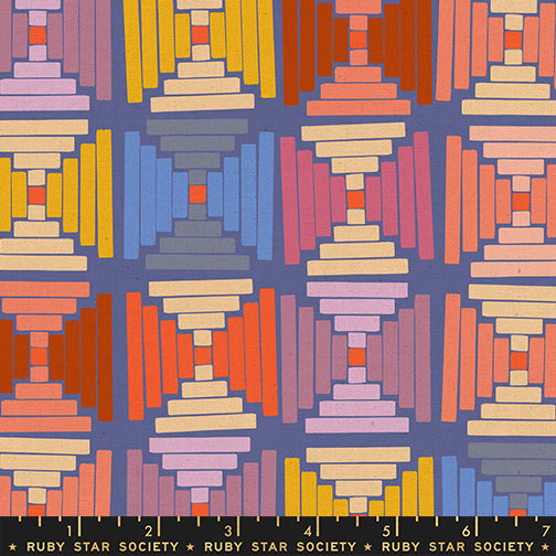 Courthouse Steps in Twilight canvas fabric, part of the Persimmon fabric collection by Rashida Coleman Hale (SKU: RS1126 18L)