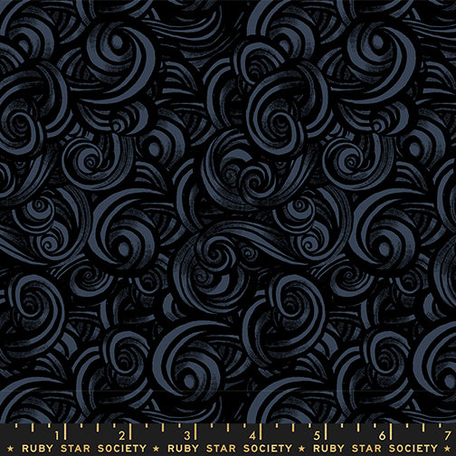 Smoke in Black quilting fabric, part of the Fireglow fabric collection by Sarah Watts (SKU: RS2135 16)