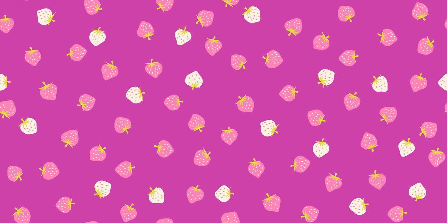 Strawberry - Strawberry Toss in Berry - Kimberly Kight - RS3085 18 - Half Yard