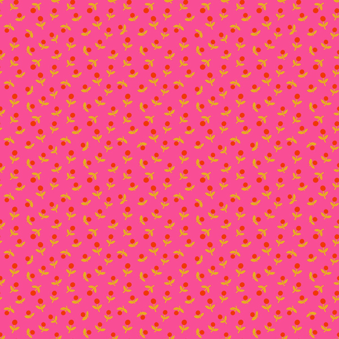 A closeup shot of the quilting fabric pattern called Sprout, designed by Alexia Abegg for Ruby Star Society, in the playful colorway. The SKU is RS4103 17.