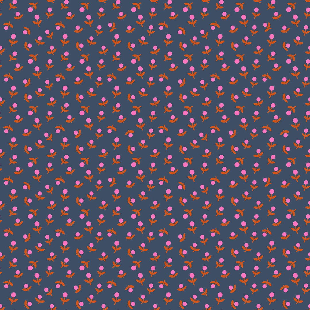 A closeup shot of the quilting fabric pattern called Sprout, designed by Alexia Abegg for Ruby Star Society, in the smoke colorway. The SKU is RS4103 20.