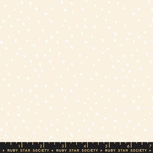 Mini Starry in White on Natural by Alexia Abegg, Half Yardage