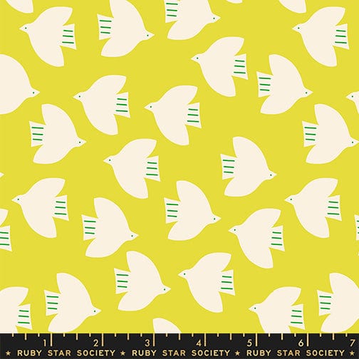 PREORDER - Catnap - Birds in Citron - Alexia Abegg - RS4135 12 - Half Yard