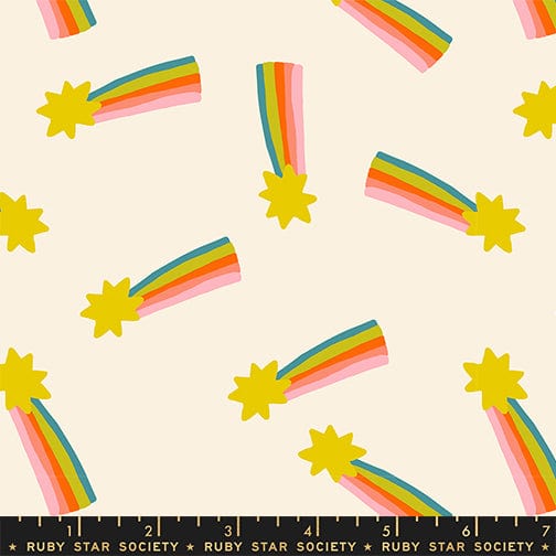 Shooting Star in Natural quilting fabric, part of the Mystic Fable fabric collection by Alexia Abegg (SKU: RS4148 11)