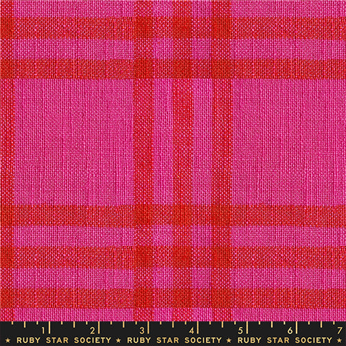 Horizon Plaid Chore Coat in Pink quilting fabric, part of the Warp and Weft Mystic Fable fabric collection by Alexia Abegg (SKU: RS4162 11)