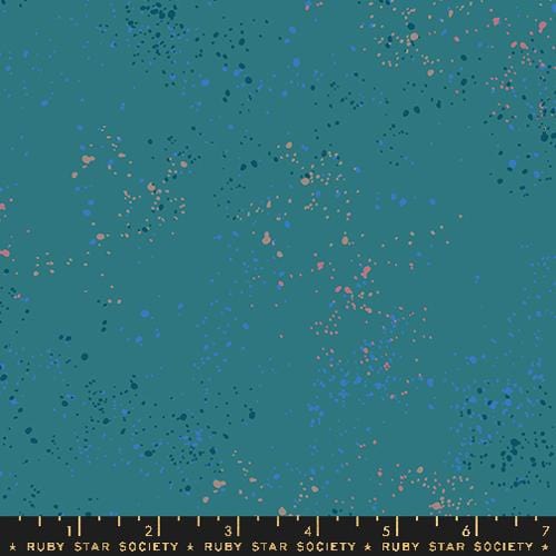 Cotton quilting fabric pattern called 'Storytime'. Part of the 'Speckled' fabric collection. Designed by Rashida Coleman Hale for fabric company Ruby Star Society. SKU: RS5027 129. 44-45 inch width.