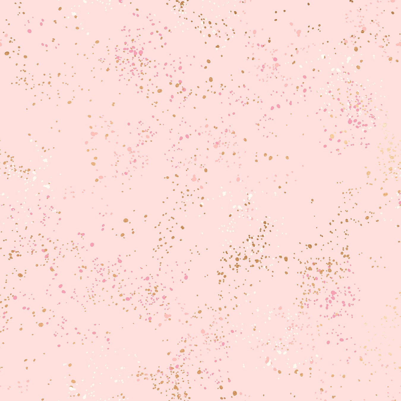 Cotton quilting fabric pattern called 'Pale Pink'. Part of the 'Speckled Metallic' fabric collection. Designed by Ruby Star Society for fabric company Moda Fabrics. SKU: RS5027 91M. 44-45 inch width.
