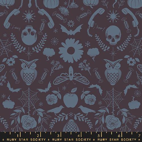 PREORDER - Good Spirits - Creepy Damask in Caviar - Ruby Star Society - RS5138 15 - Half Yard