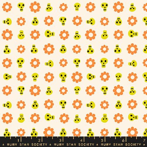 Cotton quilting fabric pattern called 'Loves Me Not in Natural'. Part of the 'Good Spirits' fabric collection. Designed by Ruby Star Society for fabric company Moda. SKU: RS5141 11 . 44-45 inch width.