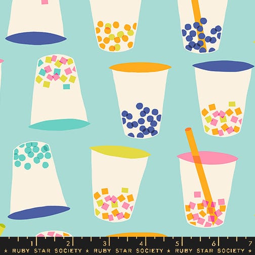 Cotton quilting fabric pattern called 'Boba in Frost'. Part of the 'Eye Candy' fabric collection. Designed by Ruby Star Society for fabric company Ruby Star Society. SKU: RS5154 14. 44-45 inch width.