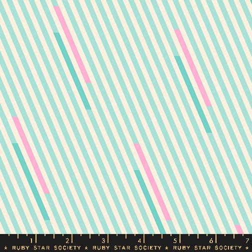 Cotton quilting fabric pattern called 'Eye Candy Stripe in Frost'. Part of the 'Eye Candy' fabric collection. Designed by Ruby Star Society for fabric company Ruby Star Society. SKU: RS5155 13. 44-45 inch width.