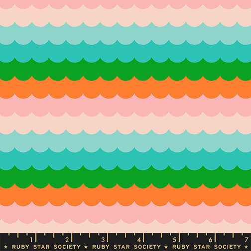 Umbrella Scallops in Verdant quilting fabric, part of the Poolside too fabric collection by Ruby Star Society (SKU: RS5199 13)