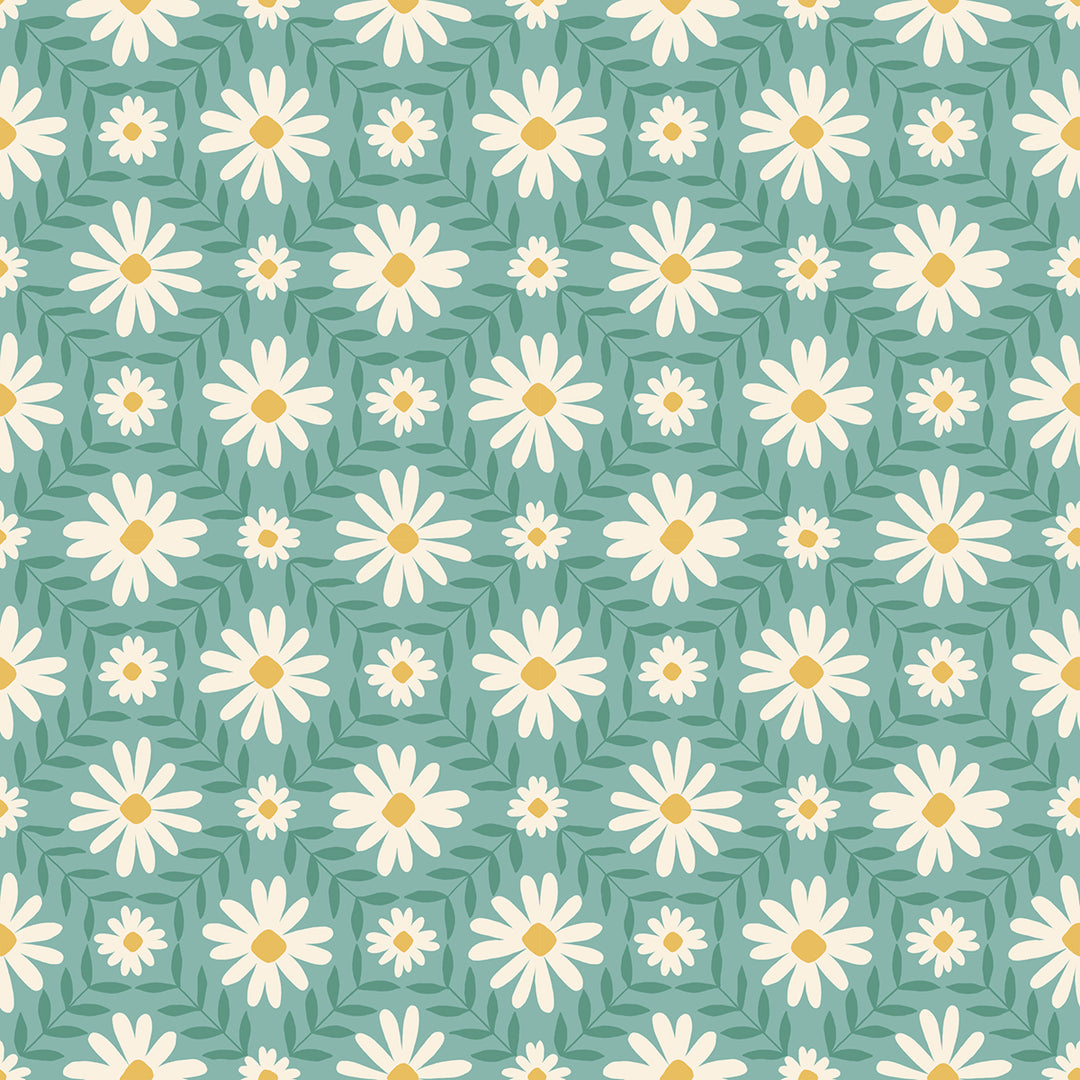 PREORDER - Endpaper - Floral Endpaper in Water - Jen Hewett - RS6044 15 - Half Yard
