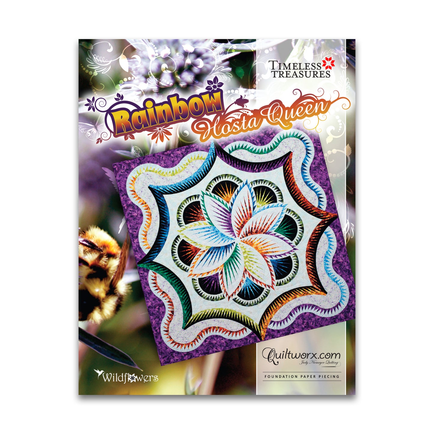 Rainbow Hosta Queen Quilt Pattern - Quiltworx - JNQ138P3