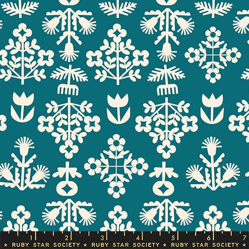 Fresh Cut Flowers in Storytime quilting fabric, part of the Paper Cuts 2 fabric collection by Rashida Coleman Hale (SKU: RS1112 16)