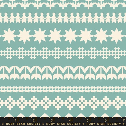 Paper Cuttings in Water quilting fabric, part of the Paper Cuts 2 fabric collection by Rashida Coleman Hale (SKU: RS1109 15)