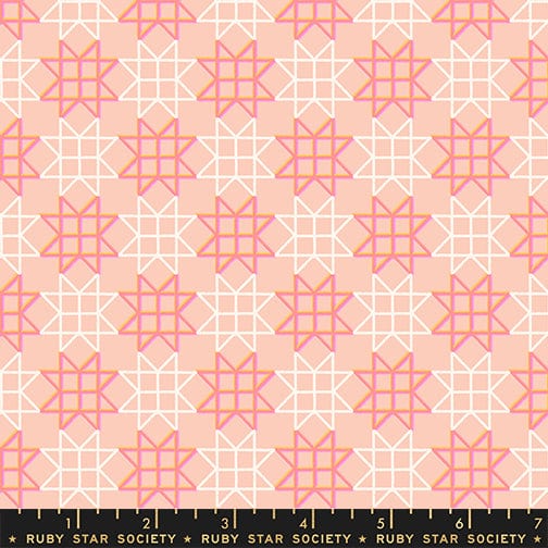 Paper Star in Peach Puff quilting fabric, part of the Paper Cuts 2 fabric collection by Rashida Coleman Hale (SKU: RS1114 15)