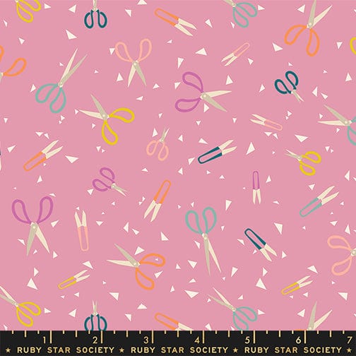 Snip Snip in Plum quilting fabric, part of the Paper Cuts 2 fabric collection by Rashida Coleman Hale (SKU: RS1111 13)