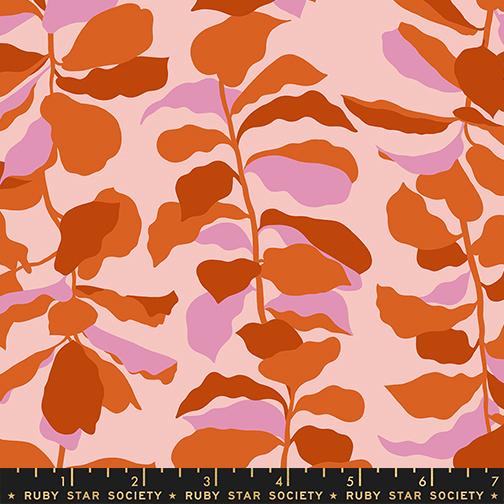 Fiddle Leaf in Cayenne quilting fabric, part of the Calathea fabric collection by Ruby Star Society. (SKU: RS5186 12)