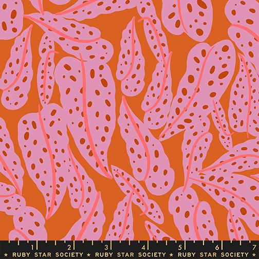 Overlapping Leaves in Pecan quilting fabric, part of the Calathea fabric collection by Ruby Star Society. (SKU: RS5187 11)