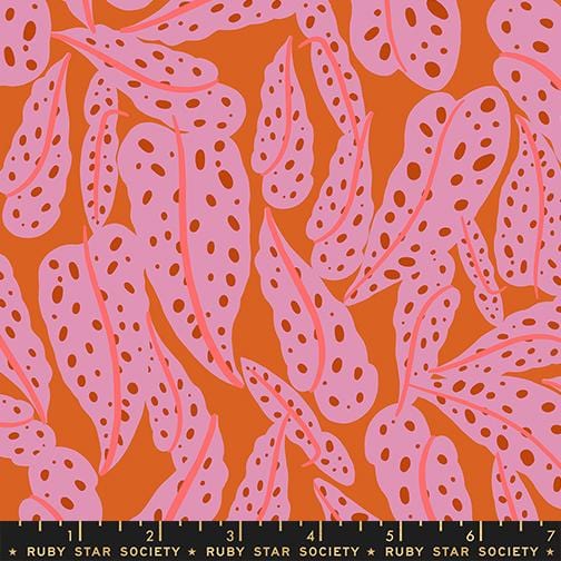 Overlapping Leaves in Pecan quilting fabric, part of the Calathea fabric collection by Ruby Star Society. (SKU: RS5187 11)