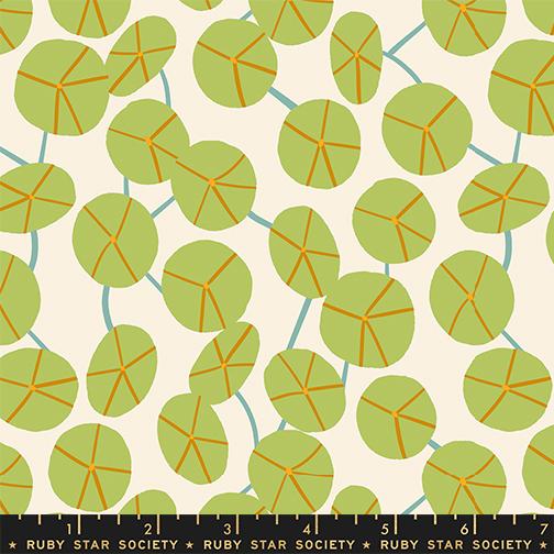 Pilea in Natural quilting fabric, part of the Calathea fabric collection by Ruby Star Society. (SKU: RS5188 11)