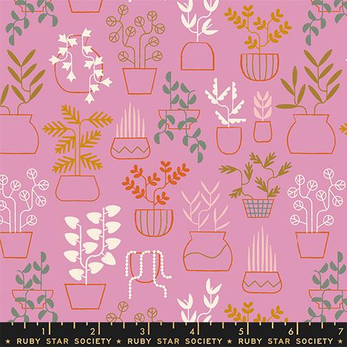Plant Life in Kiss quilting fabric, part of the Calathea fabric collection by Ruby Star Society. (SKU: RS5184 13)