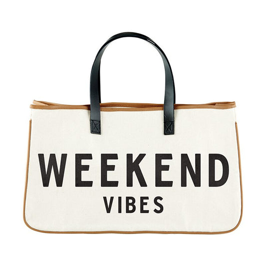 Weekend Vibes - Canvas Tote - 20"W x 11"H x 6"D - J2017