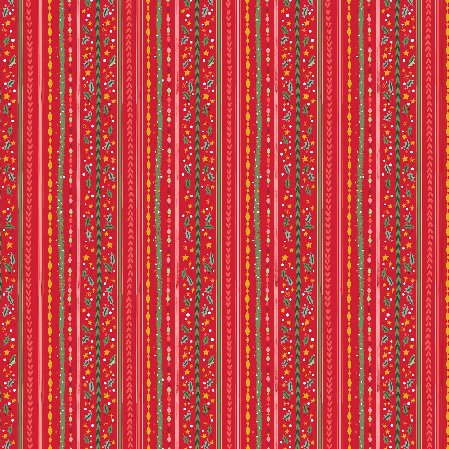 Carol - Winterberry Stripes in Red Sparkle - Jill Howarth - SC19055-RED - Half Yard (Preorder)
