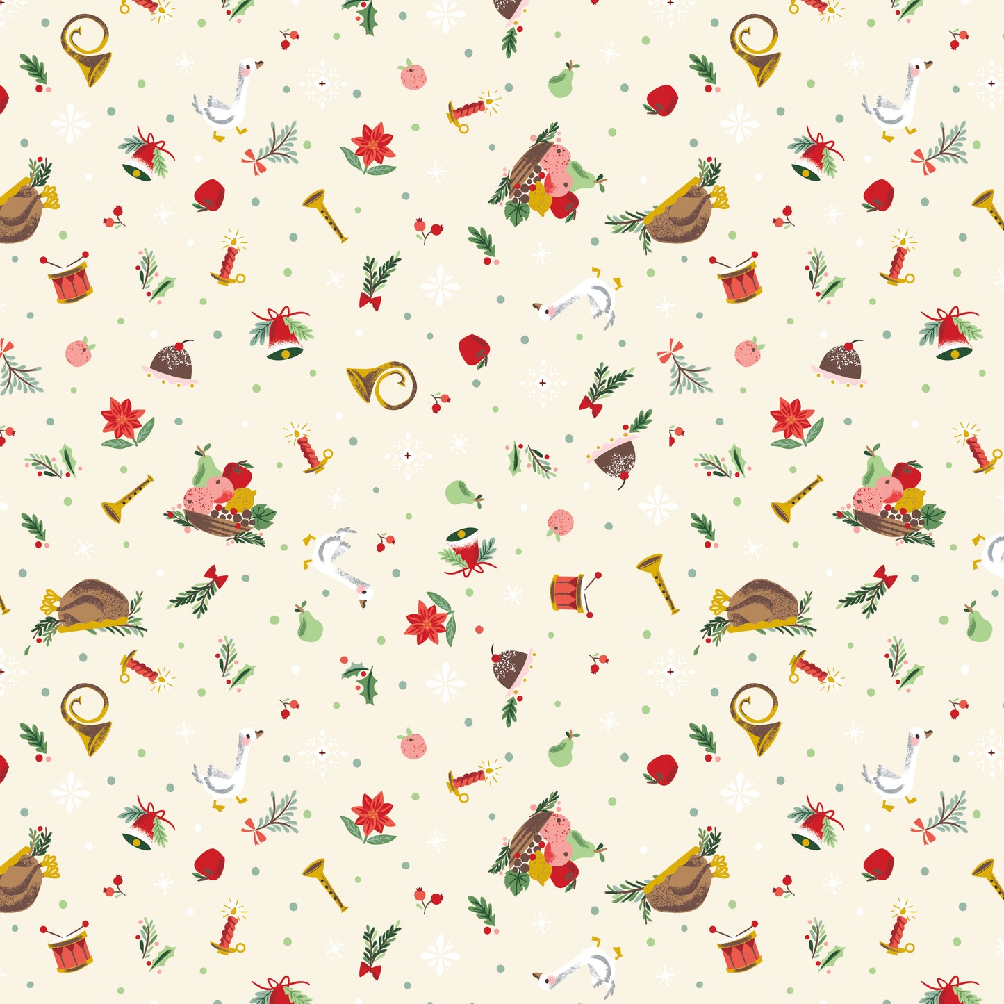 Carol - Wonderful Pudding in Ivory Sparkle - Jill Howarth - SC19057-IVORY - Half Yard (Preorder)