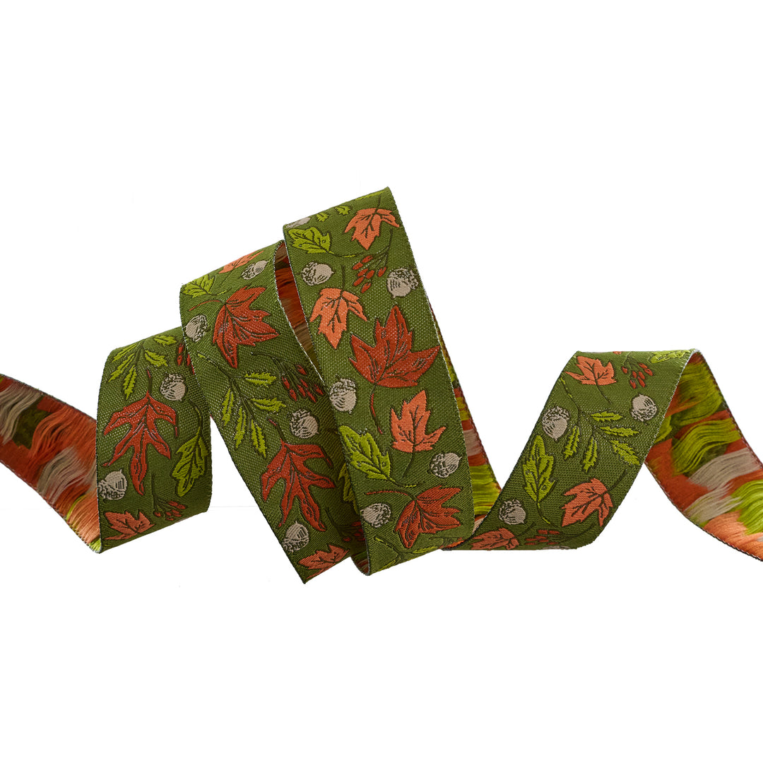 PREORDER - Renaissance Ribbons - Forest Floor in Moss - 1" Width - The Great Outdoors by Stacy Iest Hsu - One Yard